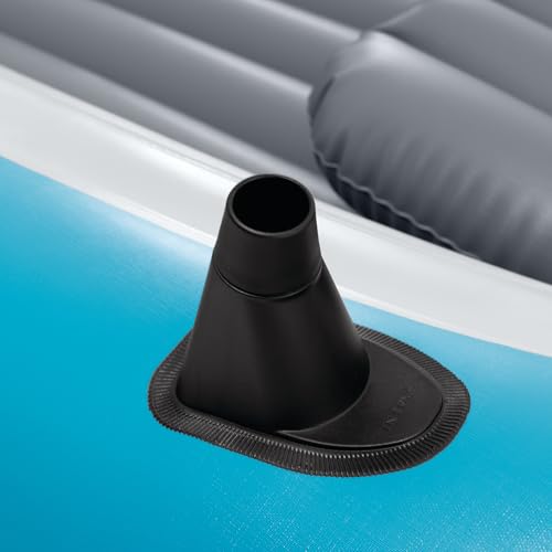 Inflatable 4 Person Boat Set with Oars and High-Output Pump