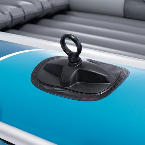 Inflatable 4 Person Boat Set with Oars and High-Output Pump