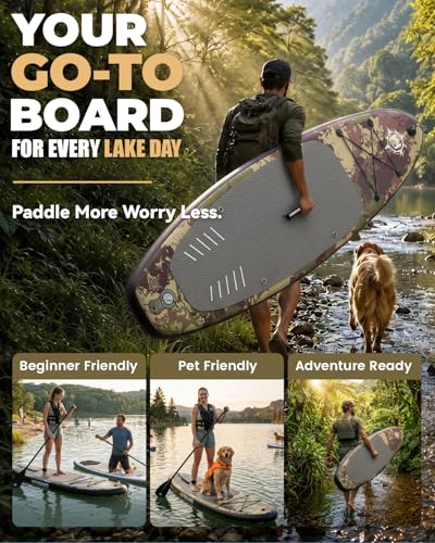 Inflatable Stand Up Paddle Board with Accessories and Non-Slip Deck