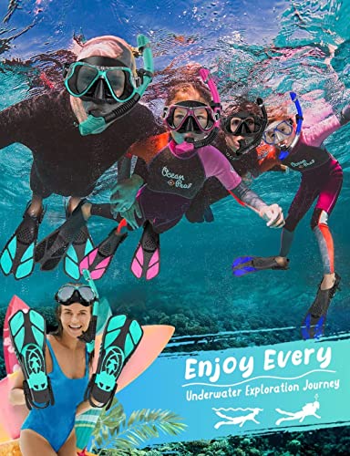 Adult Snorkel Set with Mask, Fins and Travel Bag