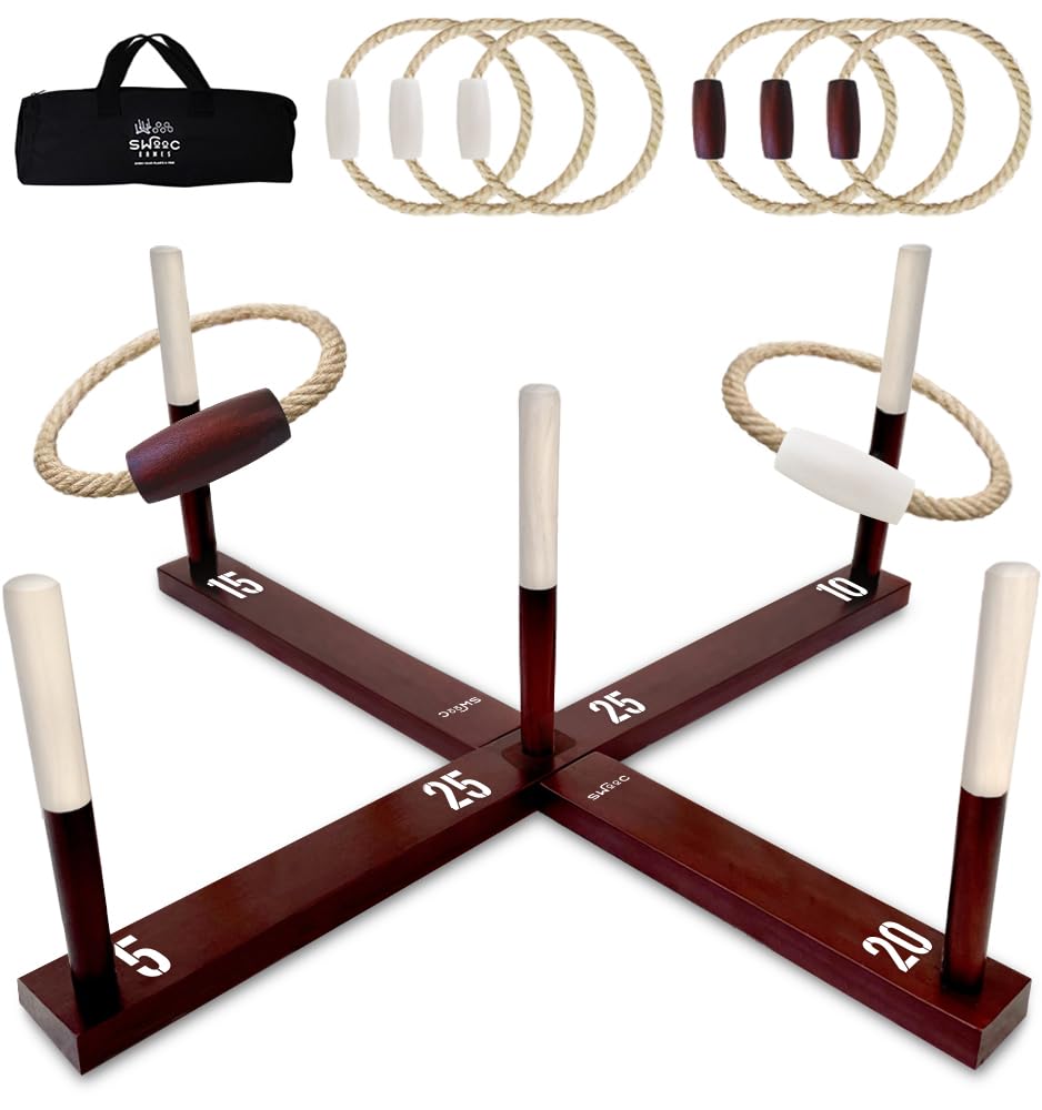 Outdoor Ring Toss Game for Backyard, Beach and Parties