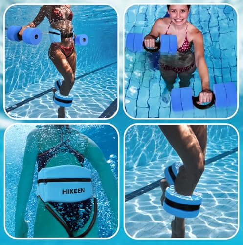 Aqua Fitness Exercise Set with Water Weights and Pool Belt