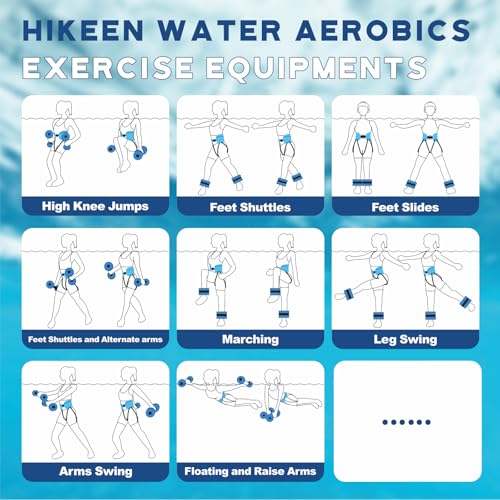 Aqua Fitness Exercise Set with Water Weights and Pool Belt