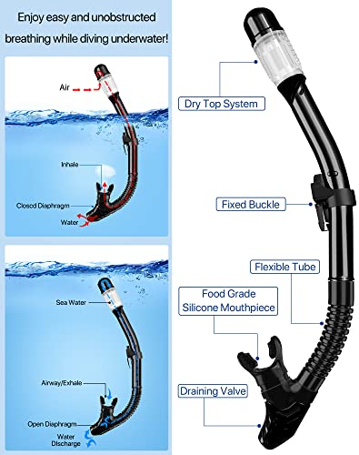4-in-1 Adult Snorkel Set with Mask, Fins and Travel Bag