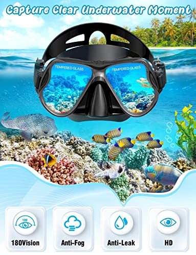 Adult Snorkel Set with Mask, Fins and Travel Bag