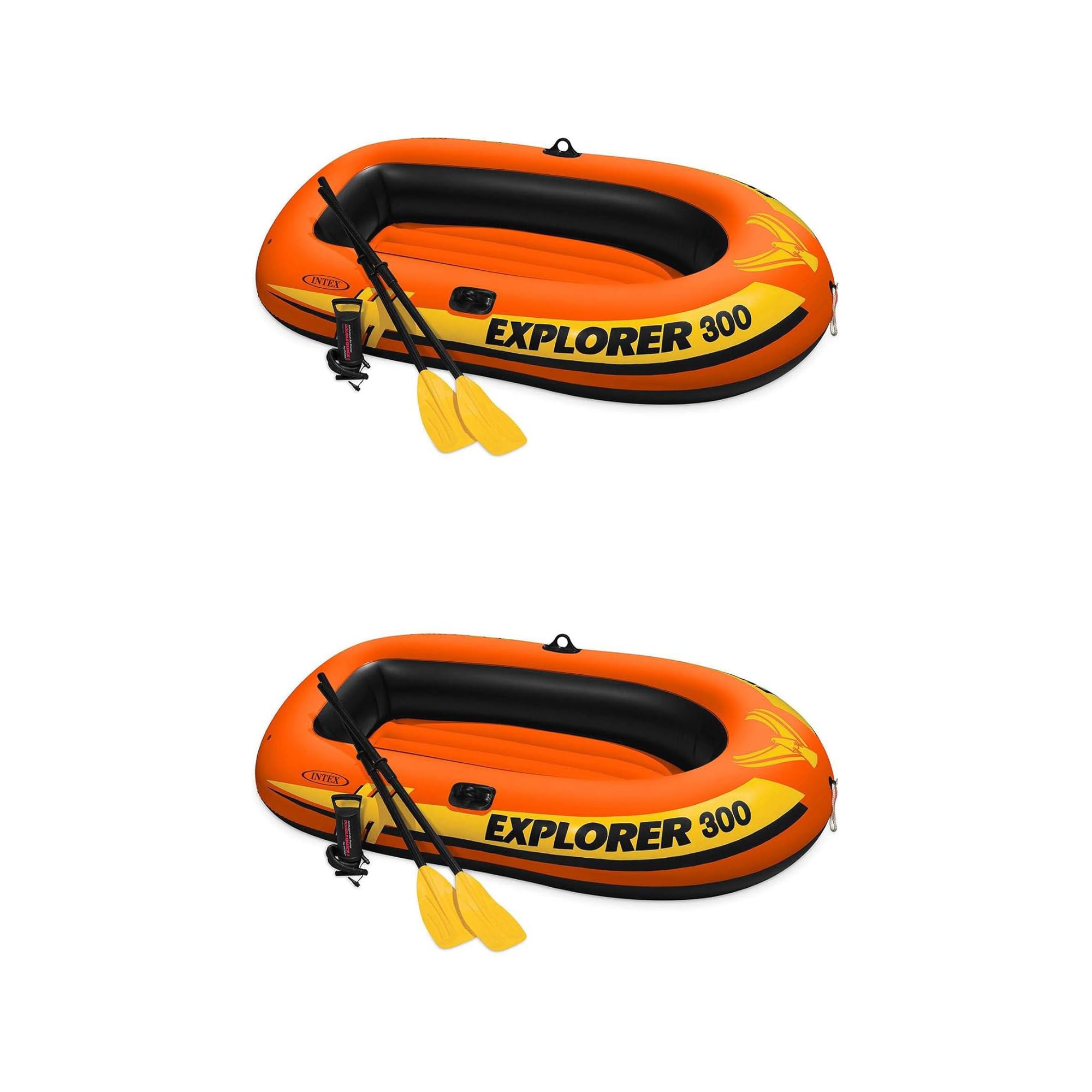 INTEX Explorer 300 Kiddie Inflatable Boat Set with Oars and Pump, 2-Pack