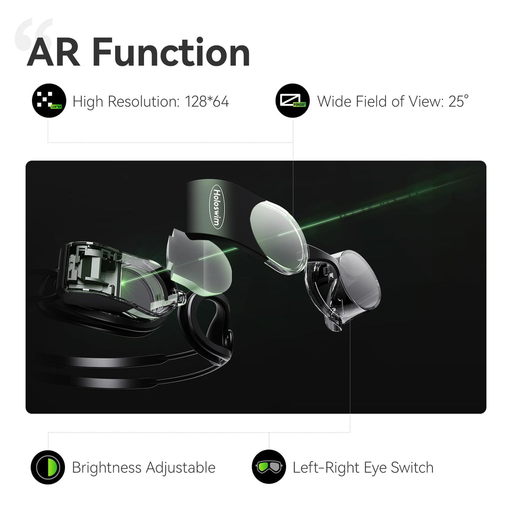 Smart Swim Goggles with AR Display and Training Data Tracking