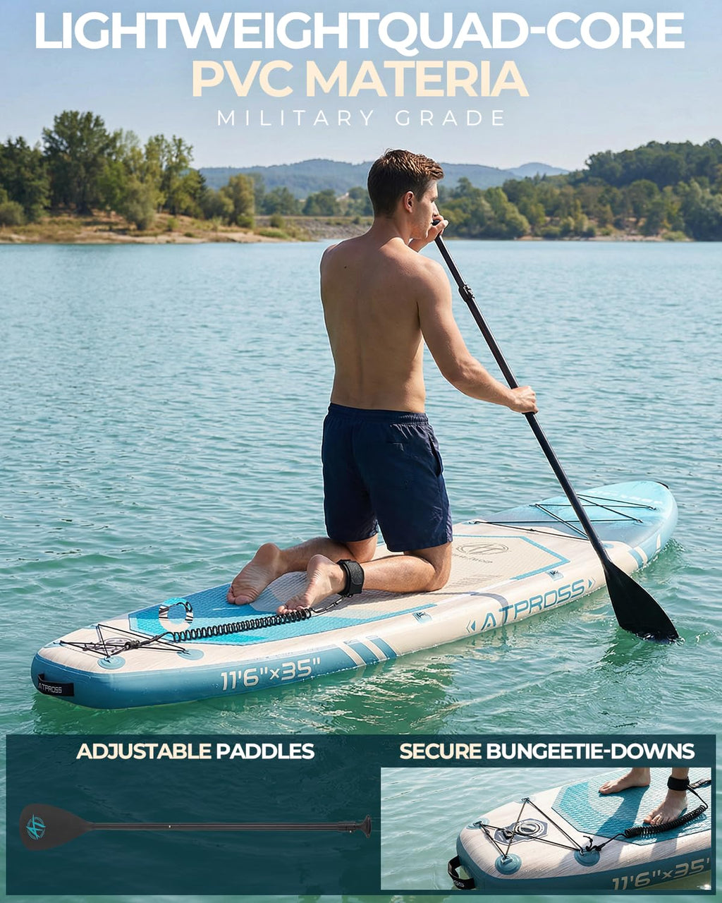 Inflatable Stand Up Paddle Board with Accessories and Stable Deck