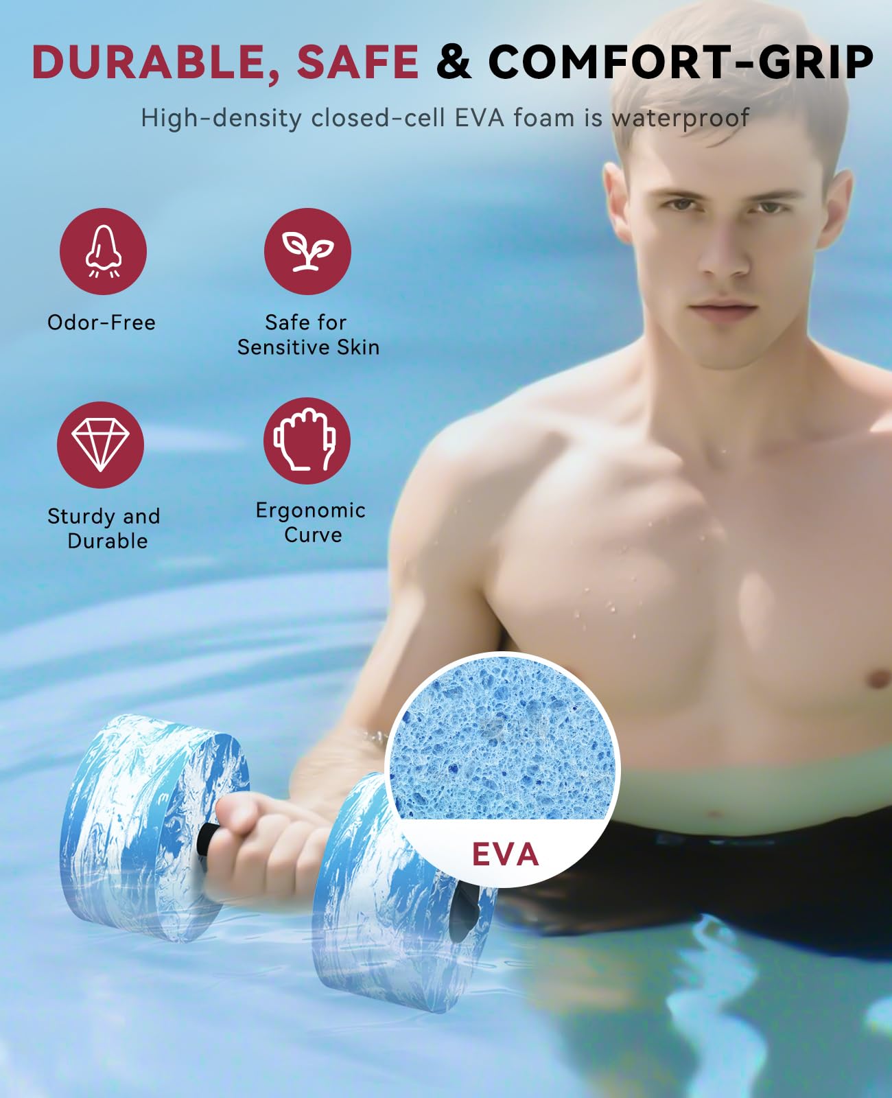 Adjustable Water Dumbbells for Pool Exercise and Aquatic Training