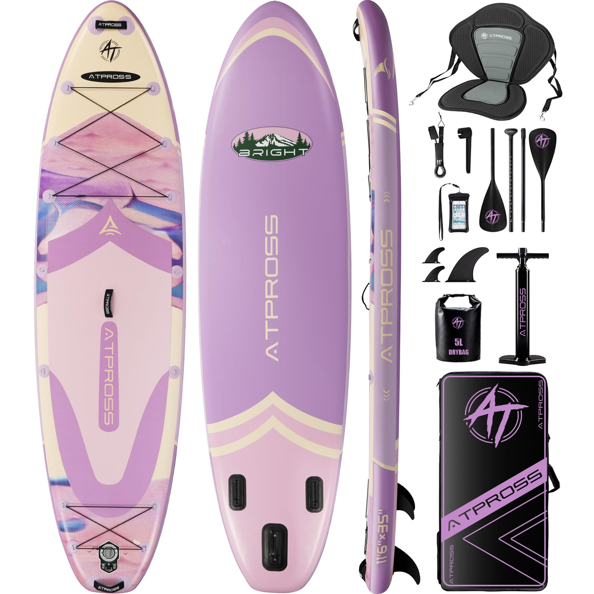 Inflatable Stand Up Paddle Board with Accessories and Stable Deck