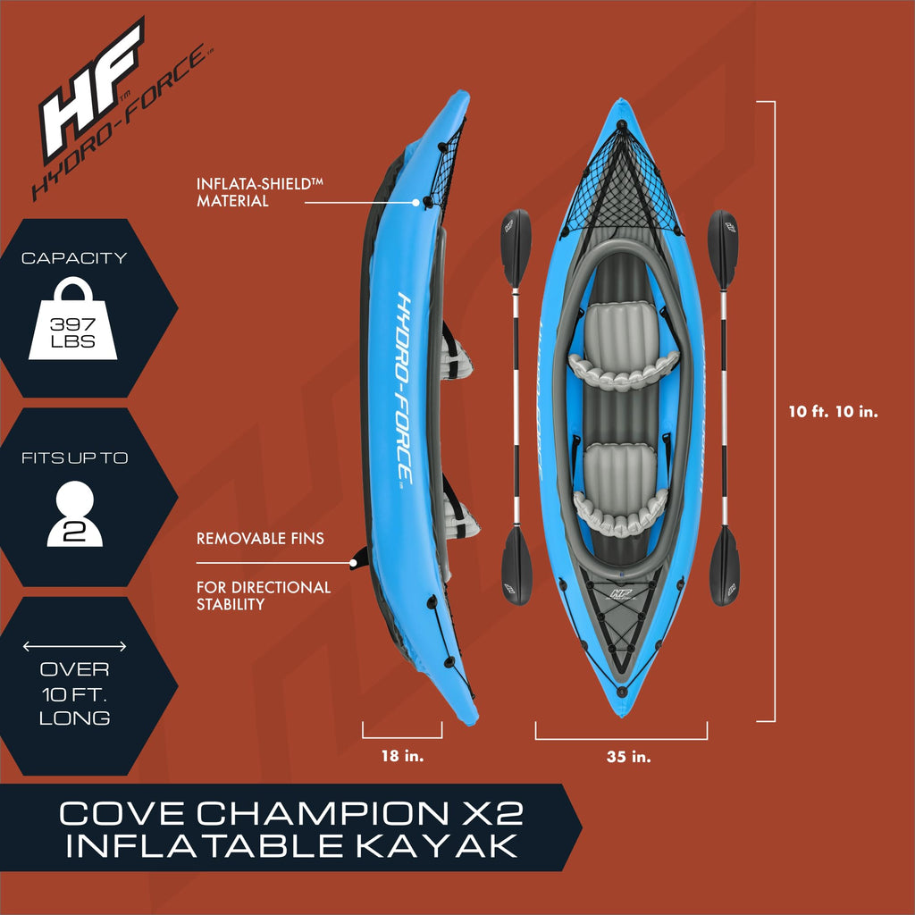 Inflatable Kayak Set with Seat, Paddle, Pump and Carry Bag