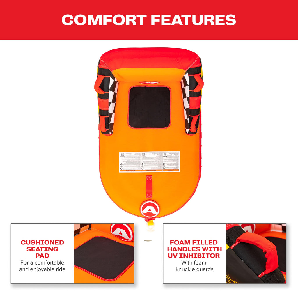 1-4 Person Towable Tube with Nylon Cover and Dual Tow Points