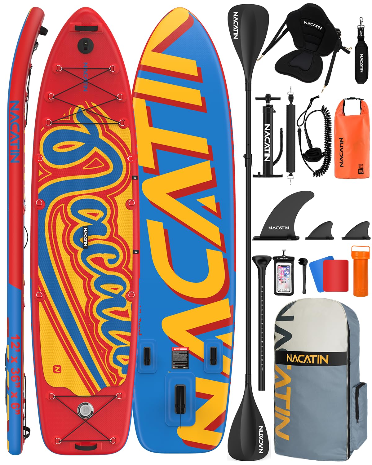 Inflatable Stand Up Paddle Board with Seat, Paddle and Pump