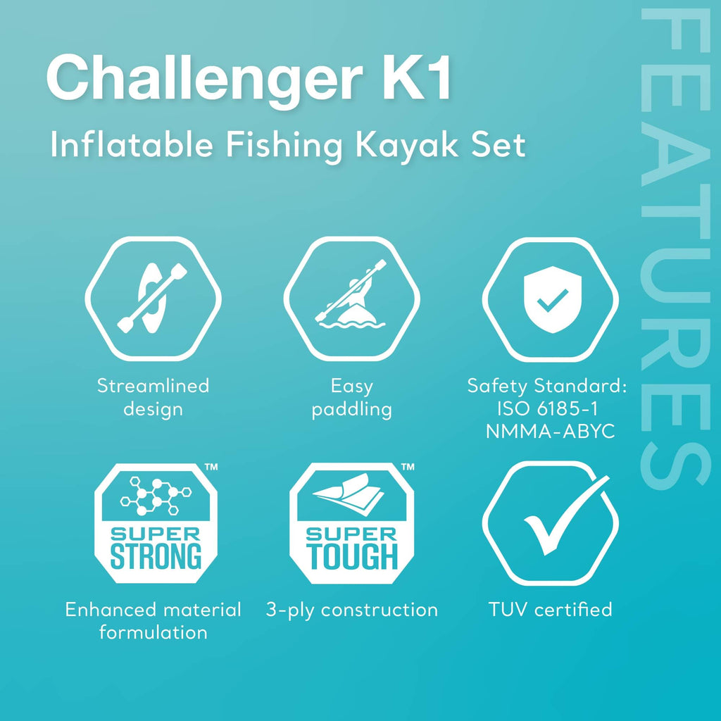 Inflatable Kayak Set with Paddles, Pump and Adjustable Backrest Seat