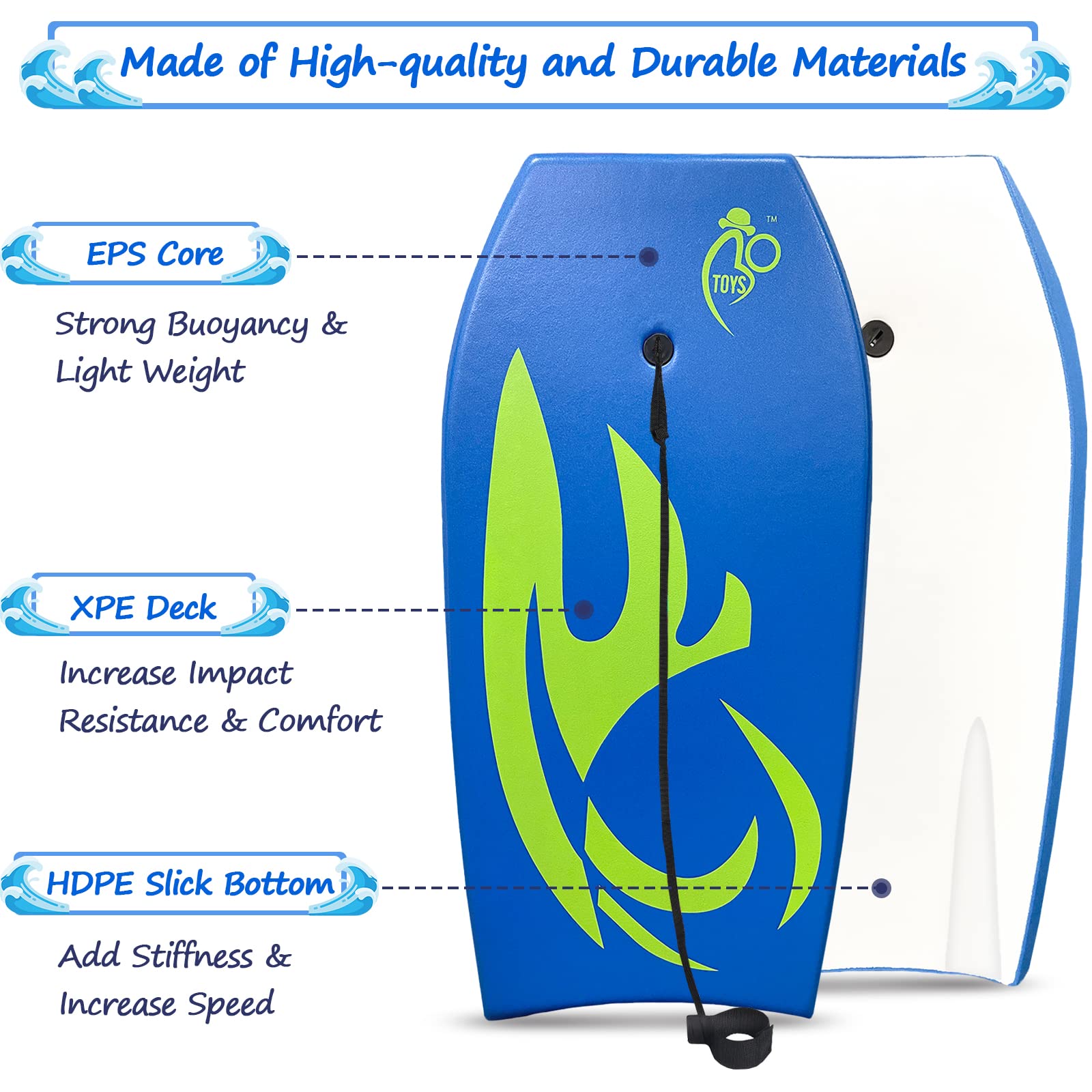 Bo-Toys Body Board Lightweight with EPS Core