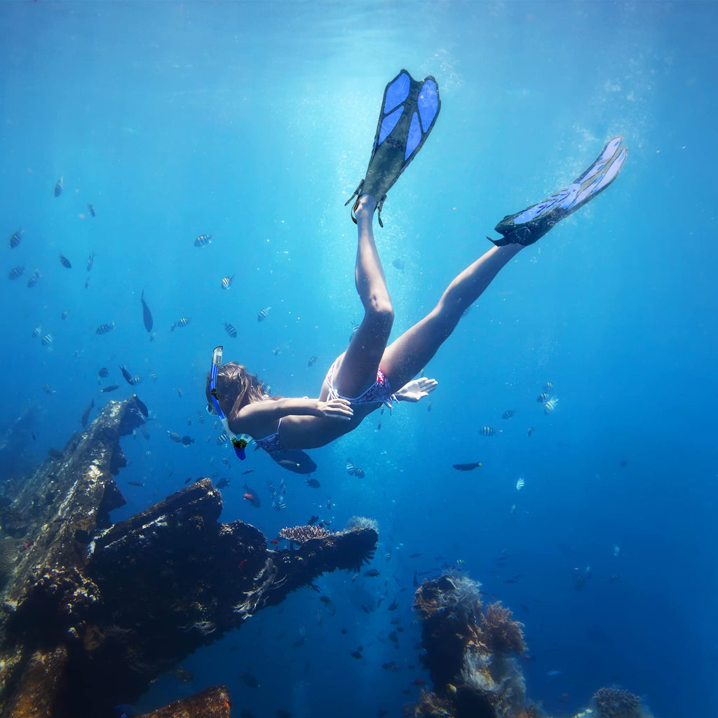 Adult Snorkel Set with Mask, Fins and Travel Bag