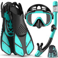 4-in-1 Adult Snorkel Set with Mask, Fins and Travel Bag