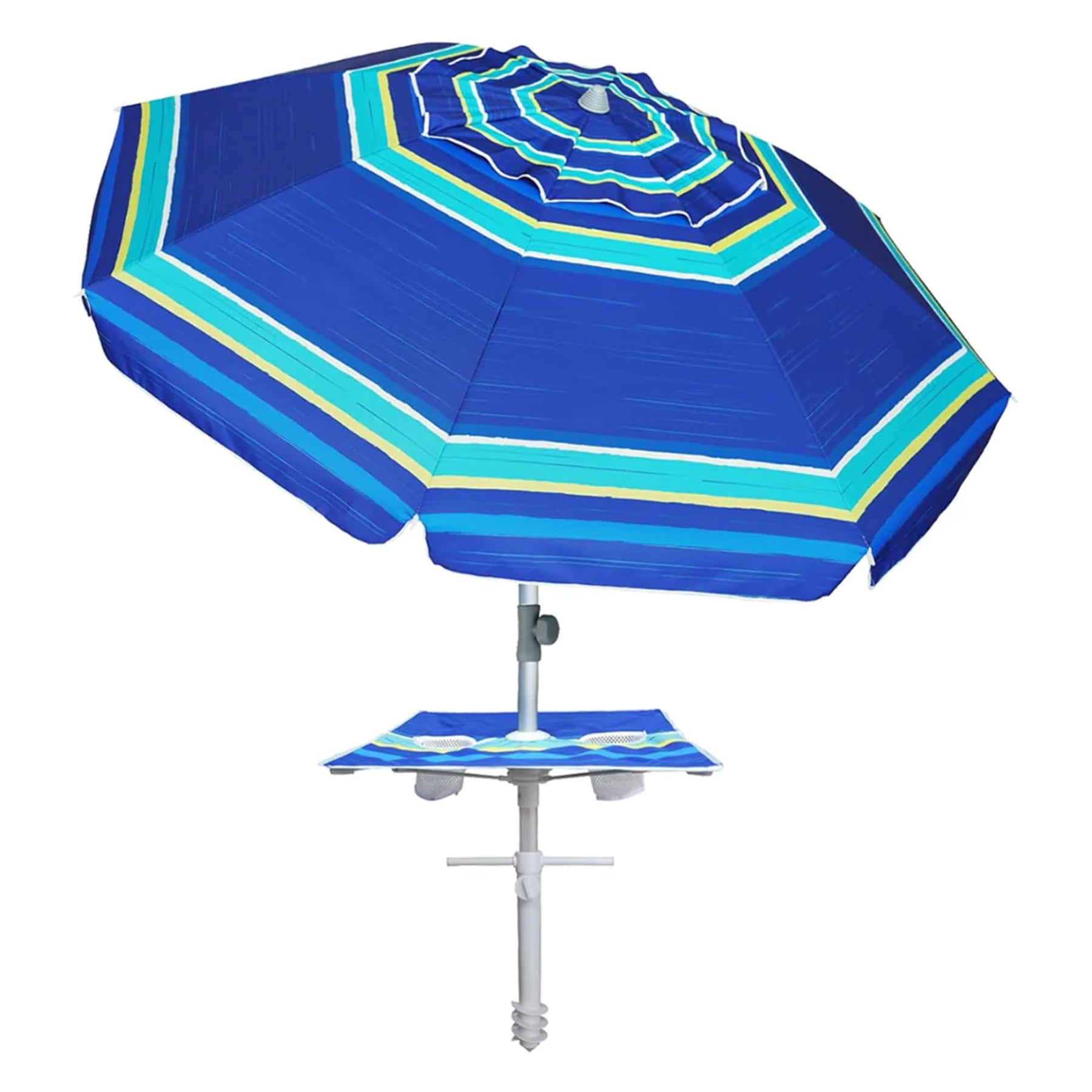 7ft Windproof Beach Umbrella with UPF 50+ Sun Protection
