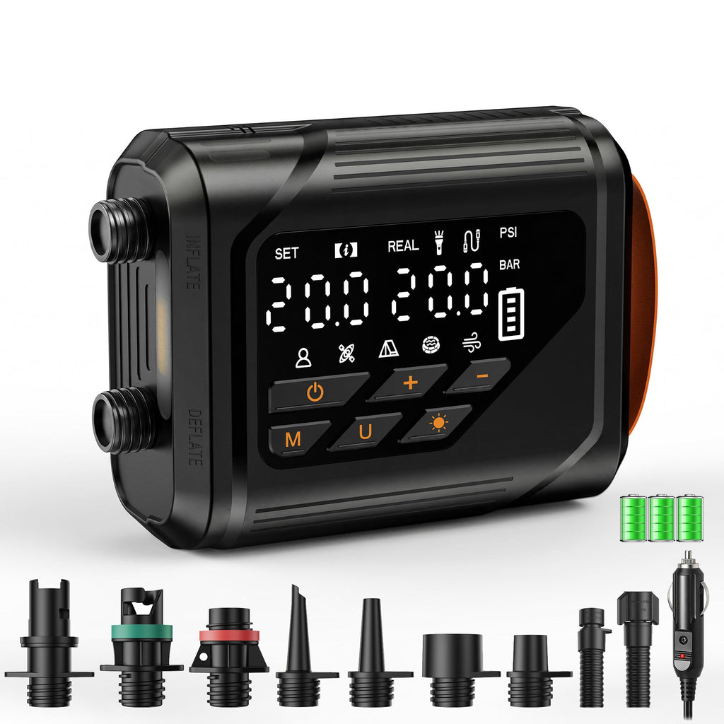 Rechargeable Electric SUP Pump with Auto-Off and Dual Stage Inflation