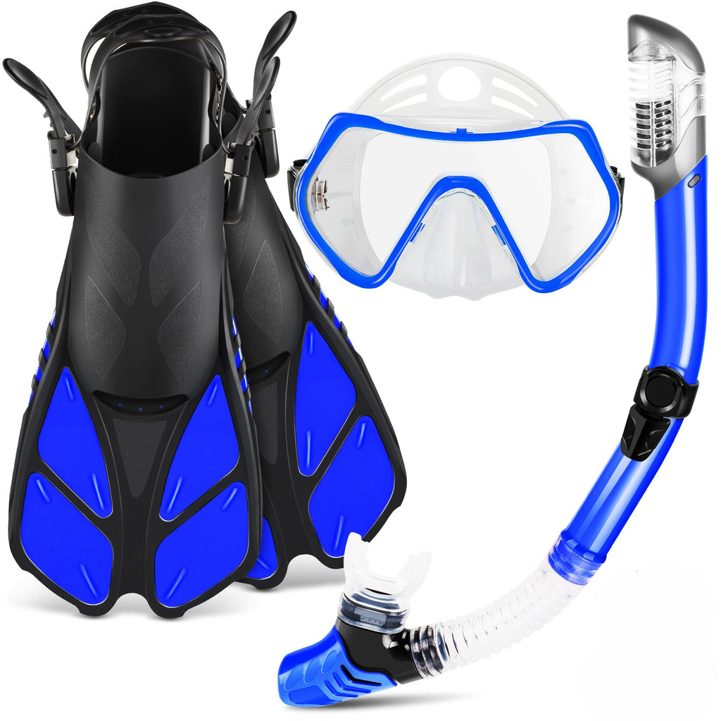 Adult Snorkel Set with Mask, Fins and Travel Bag