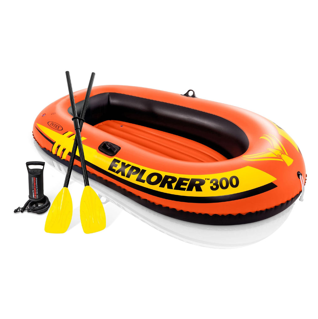 INTEX Explorer 300 Kiddie Inflatable Boat Set with Oars and Pump, 2-Pack