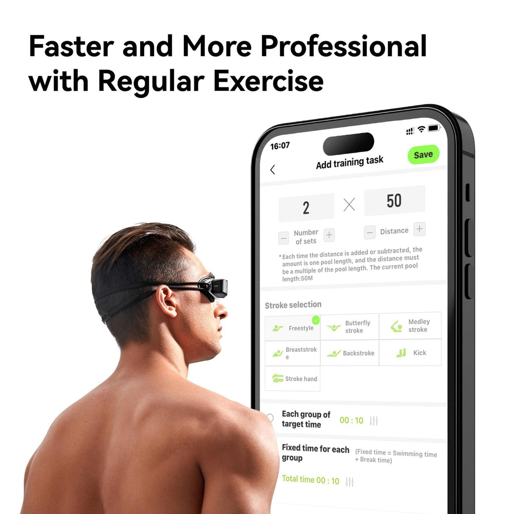 Smart Swim Goggles with AR Display and Training Data Tracking