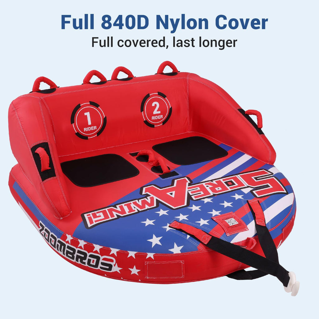 2-3 Person Towable Tube with Durable Cover for Boating