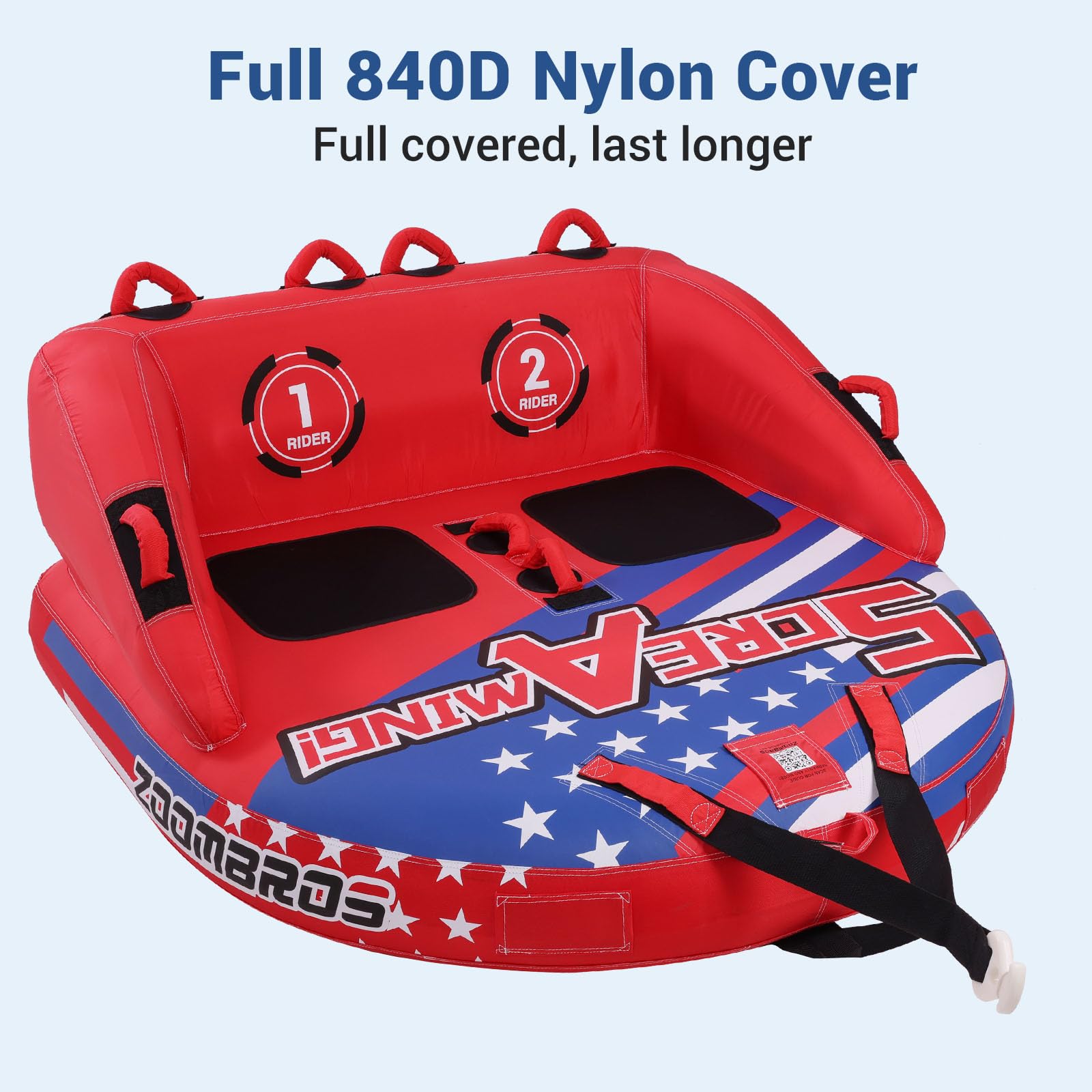 2-3 Person Towable Tube with Durable Cover for Boating