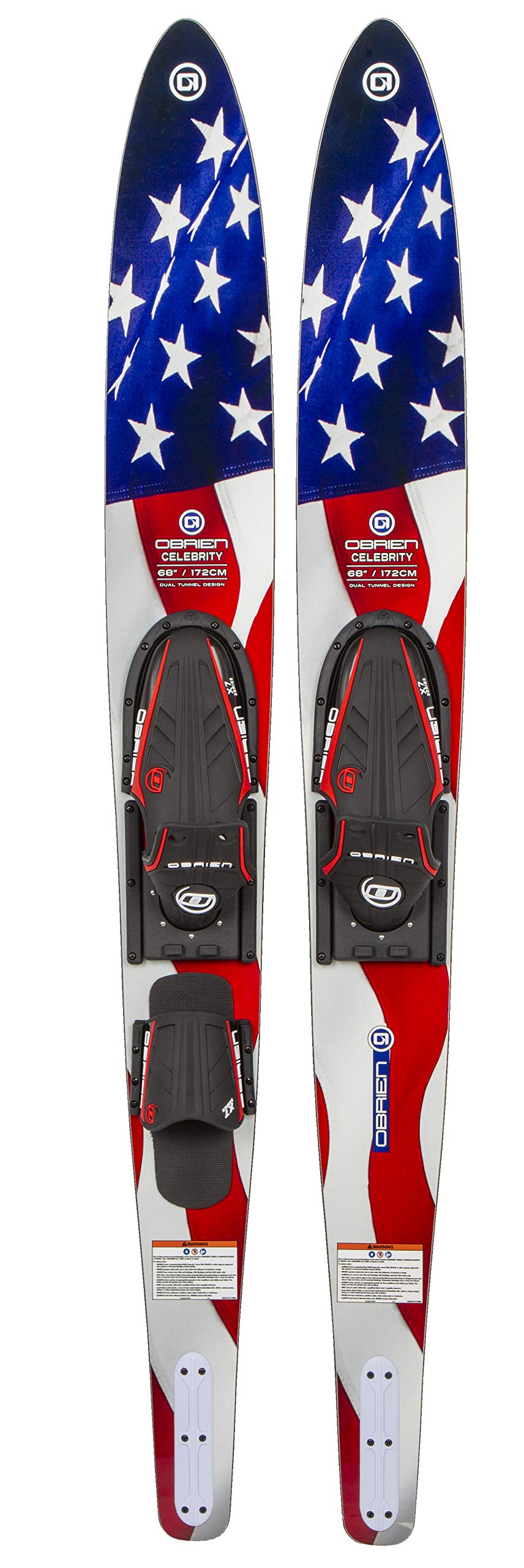 68 Inch Combo Water Skis with Adjustable Bindings for All Levels