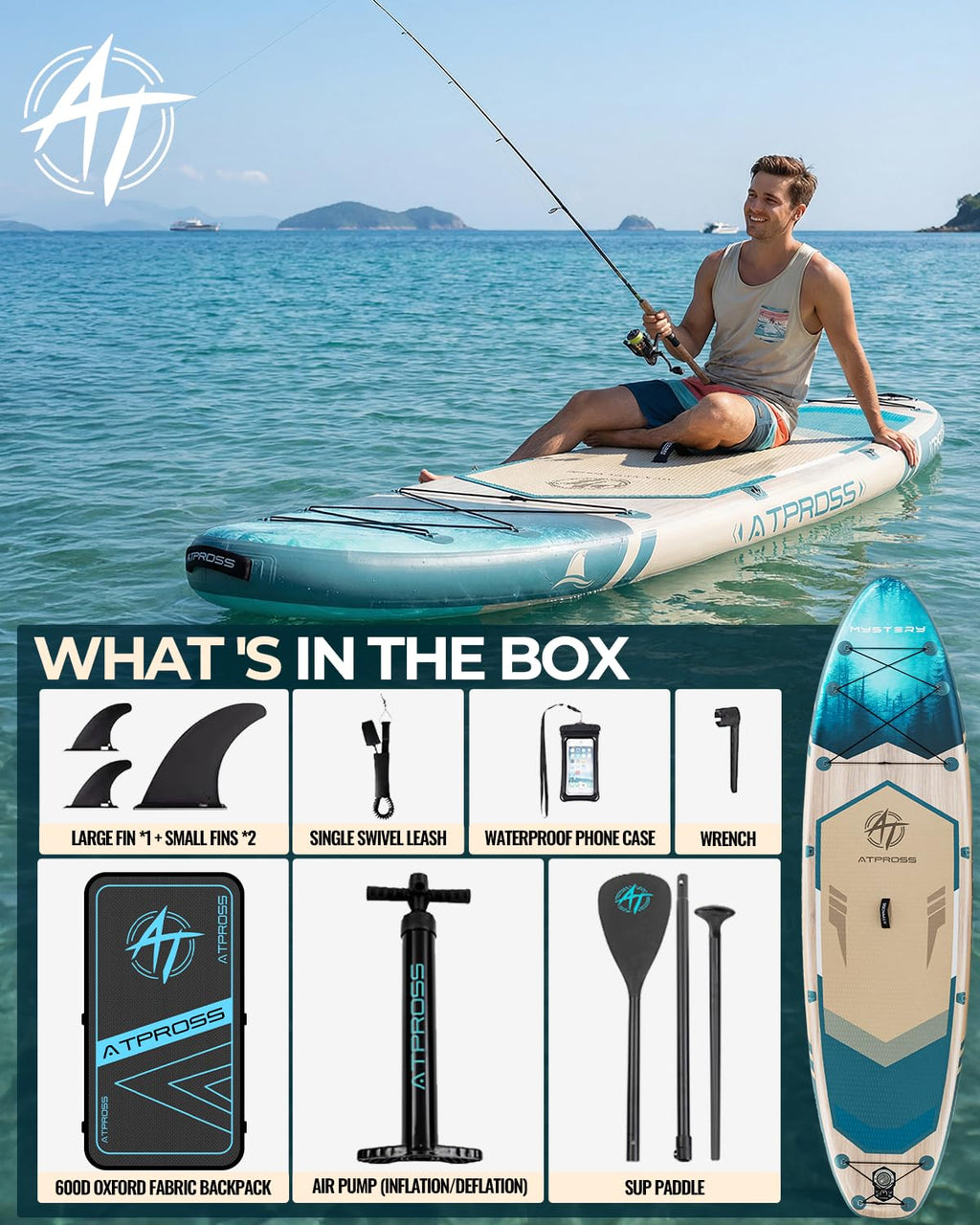 Inflatable Stand Up Paddle Board with Accessories and Stable Deck