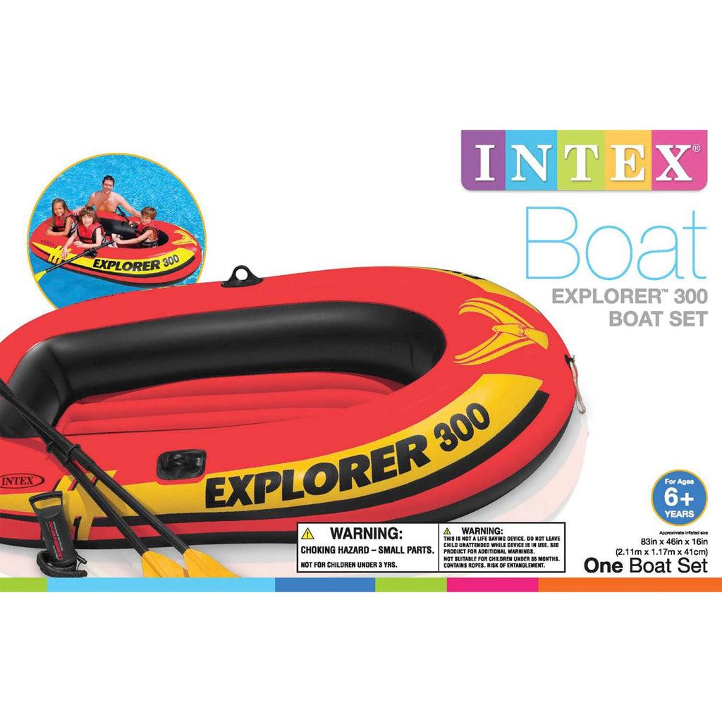 INTEX Explorer 300 Kiddie Inflatable Boat Set with Oars and Pump, 2-Pack