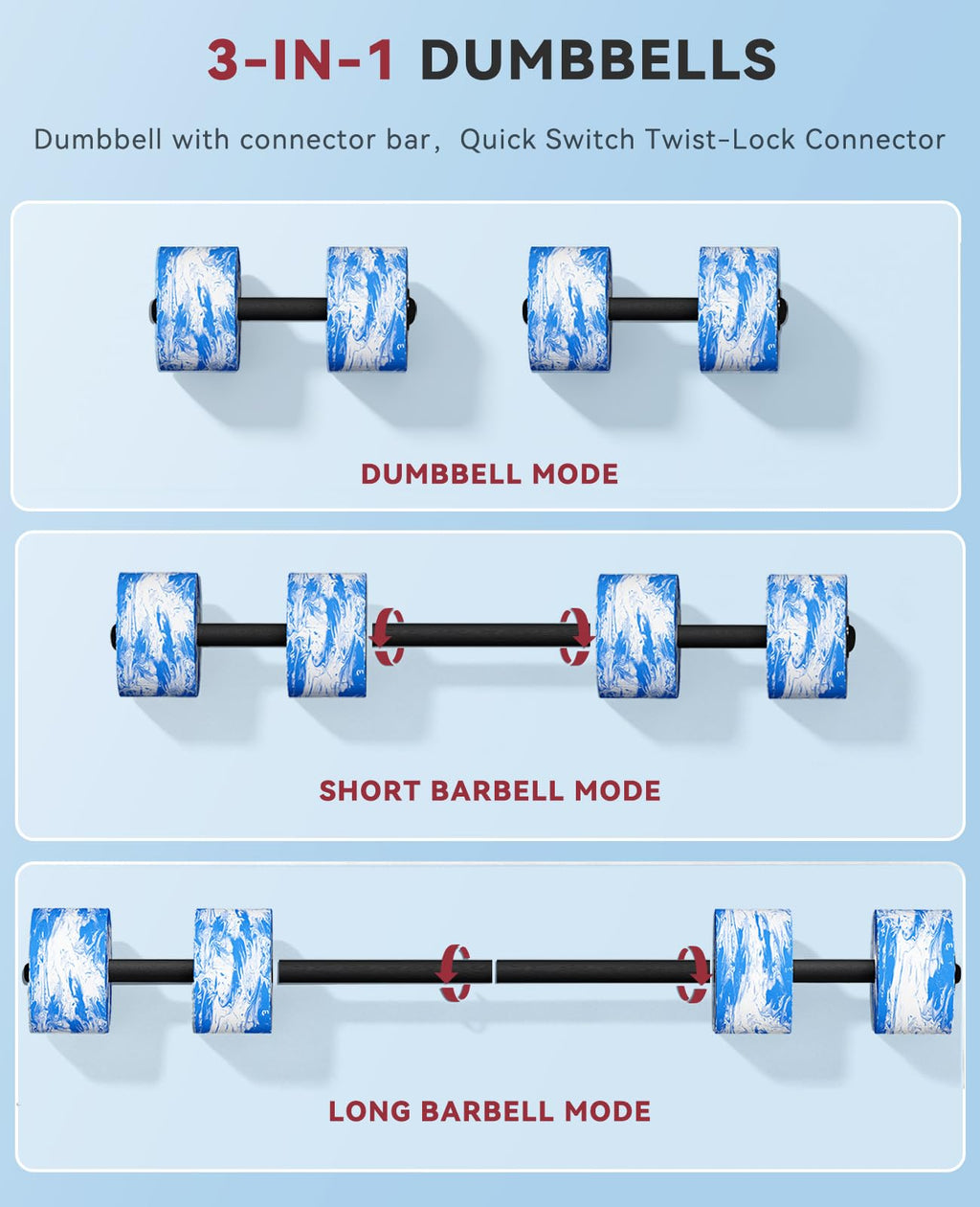 Adjustable Water Dumbbells for Pool Exercise and Aquatic Training