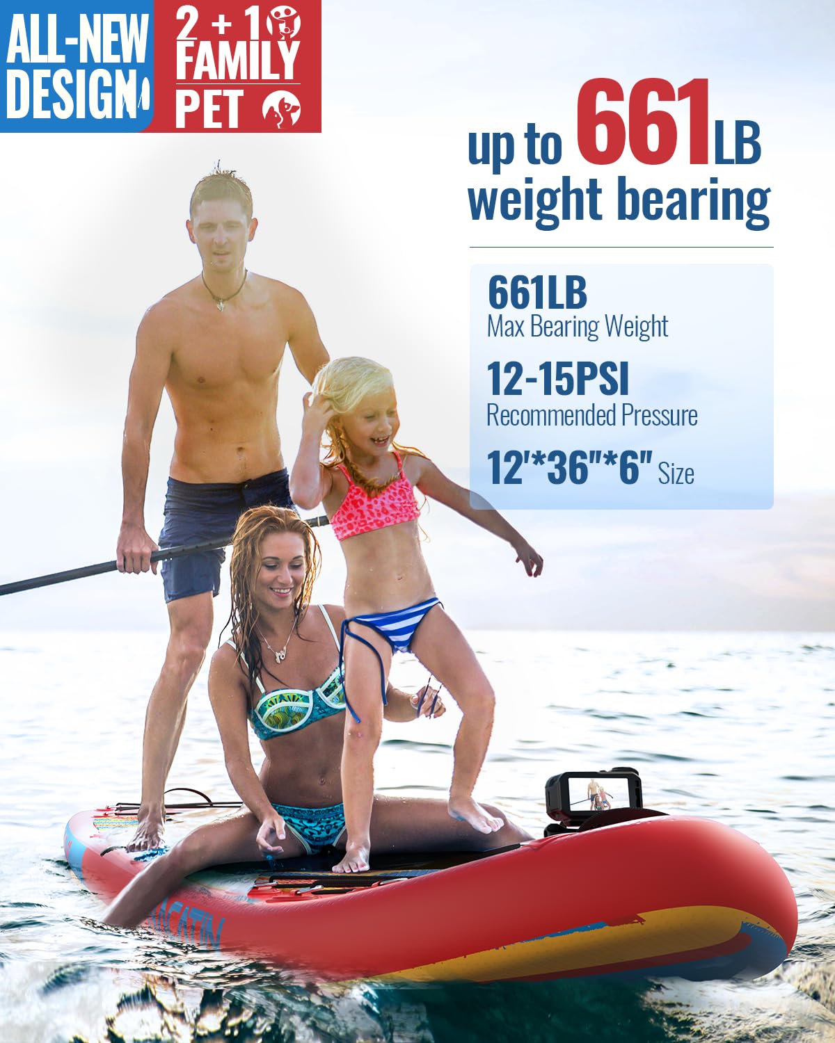Inflatable Stand Up Paddle Board with Seat, Paddle and Pump