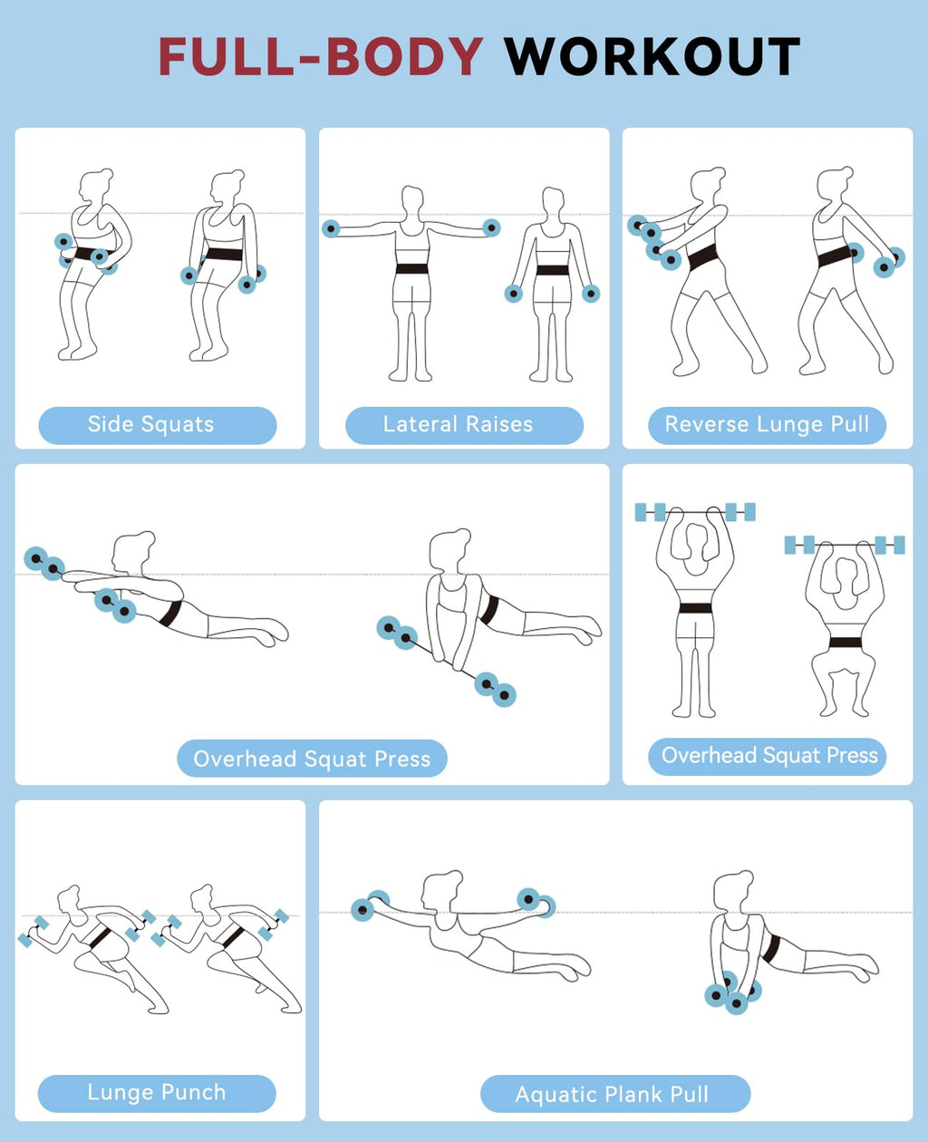 Adjustable Water Dumbbells for Pool Exercise and Aquatic Training