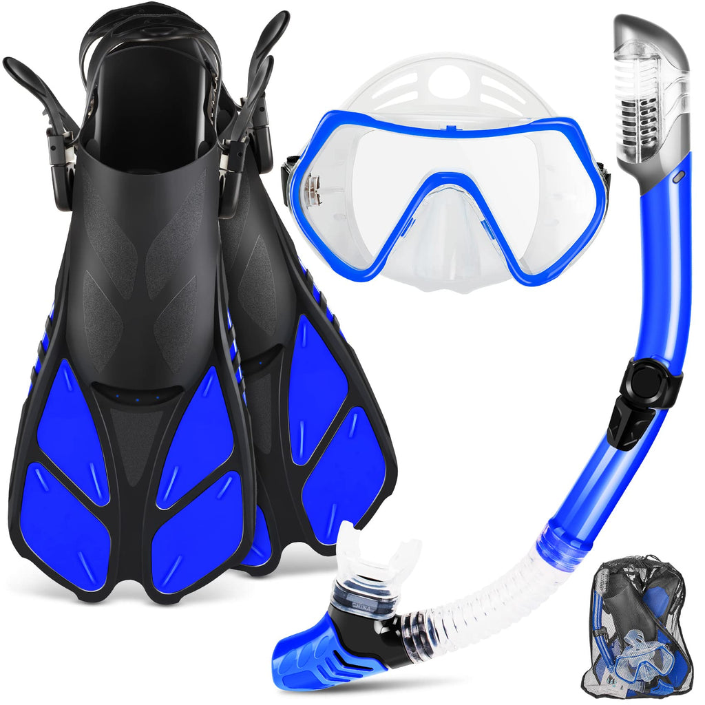 Adult Snorkel Set with Mask, Fins and Travel Bag