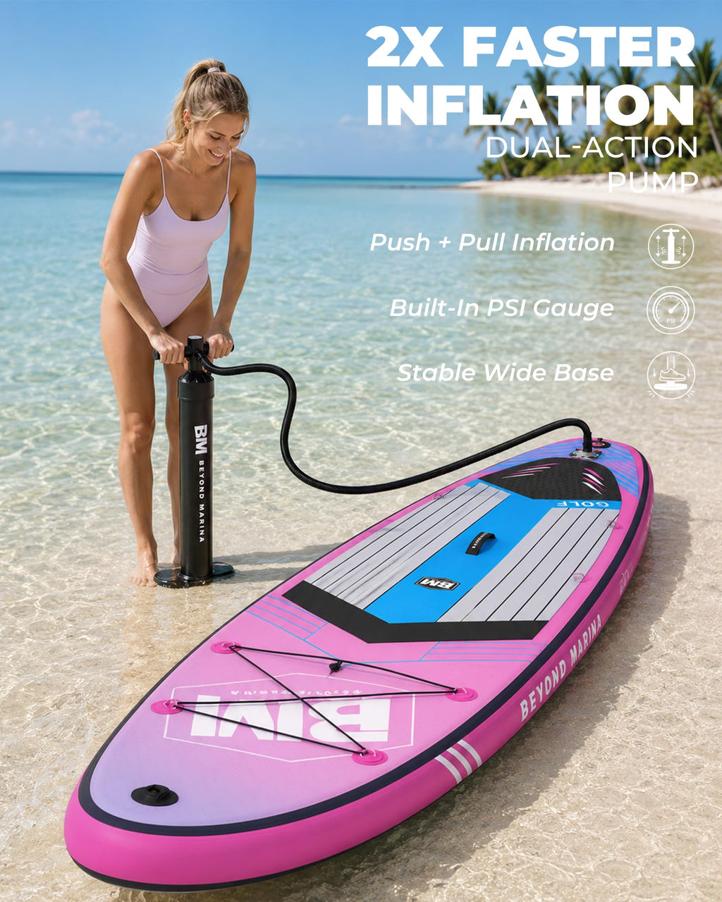 Inflatable Stand Up Paddle Board with Accessories and EVA Deck