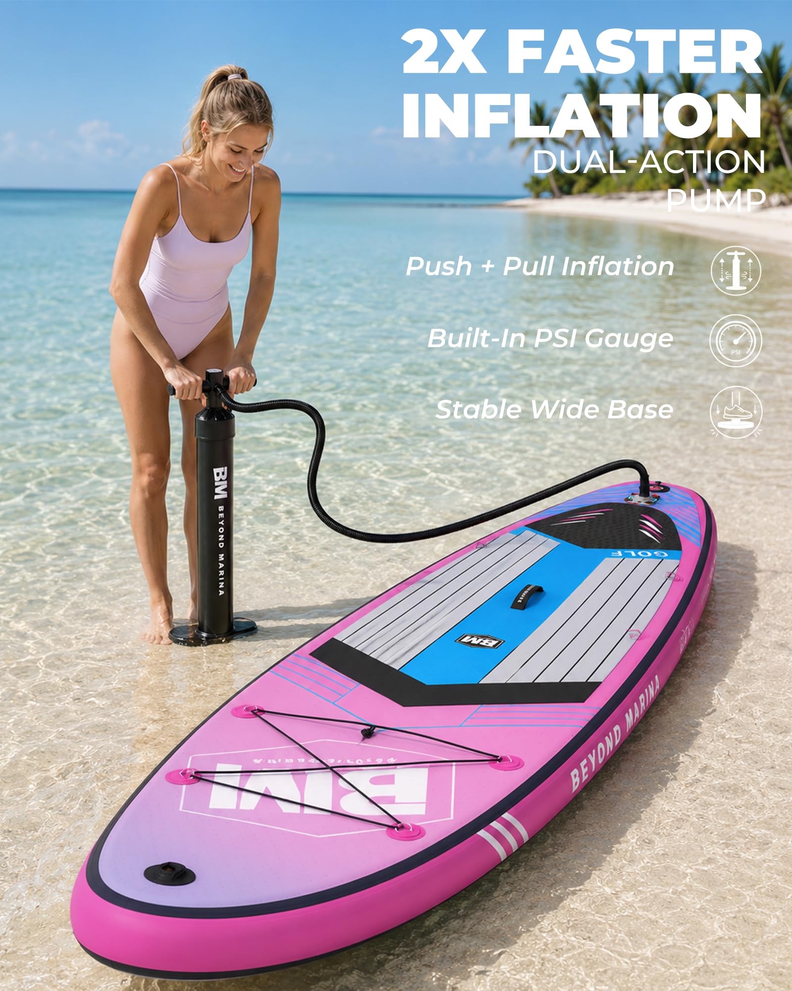 Inflatable Stand Up Paddle Board with Accessories and EVA Deck