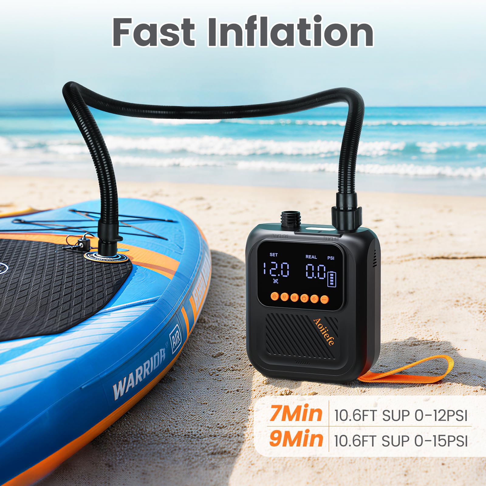 Rechargeable Electric SUP Pump with Dual Stage Inflation Function