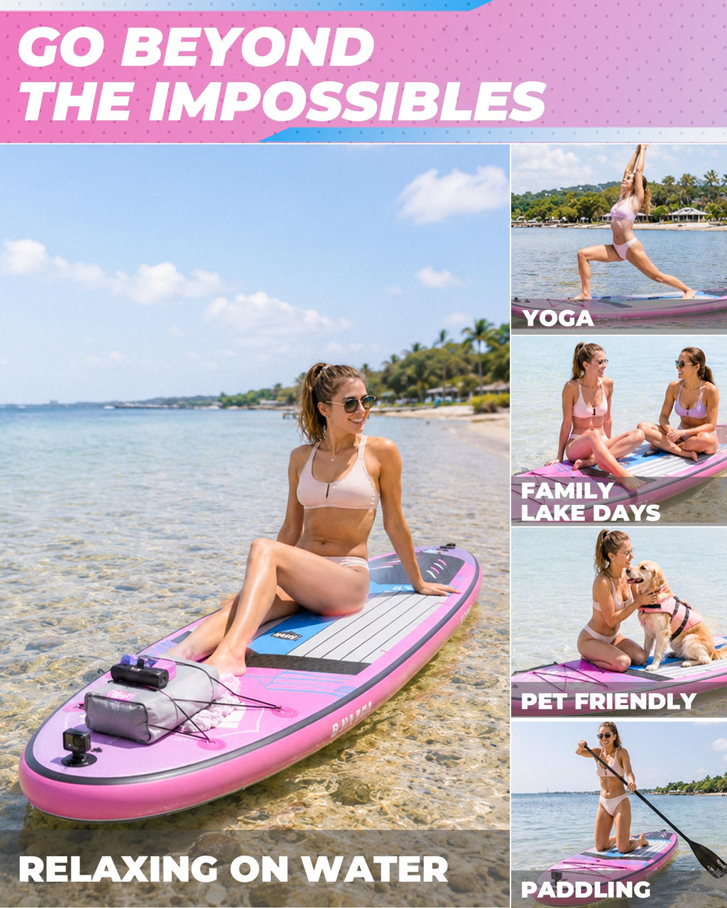 Inflatable Stand Up Paddle Board with Accessories and EVA Deck