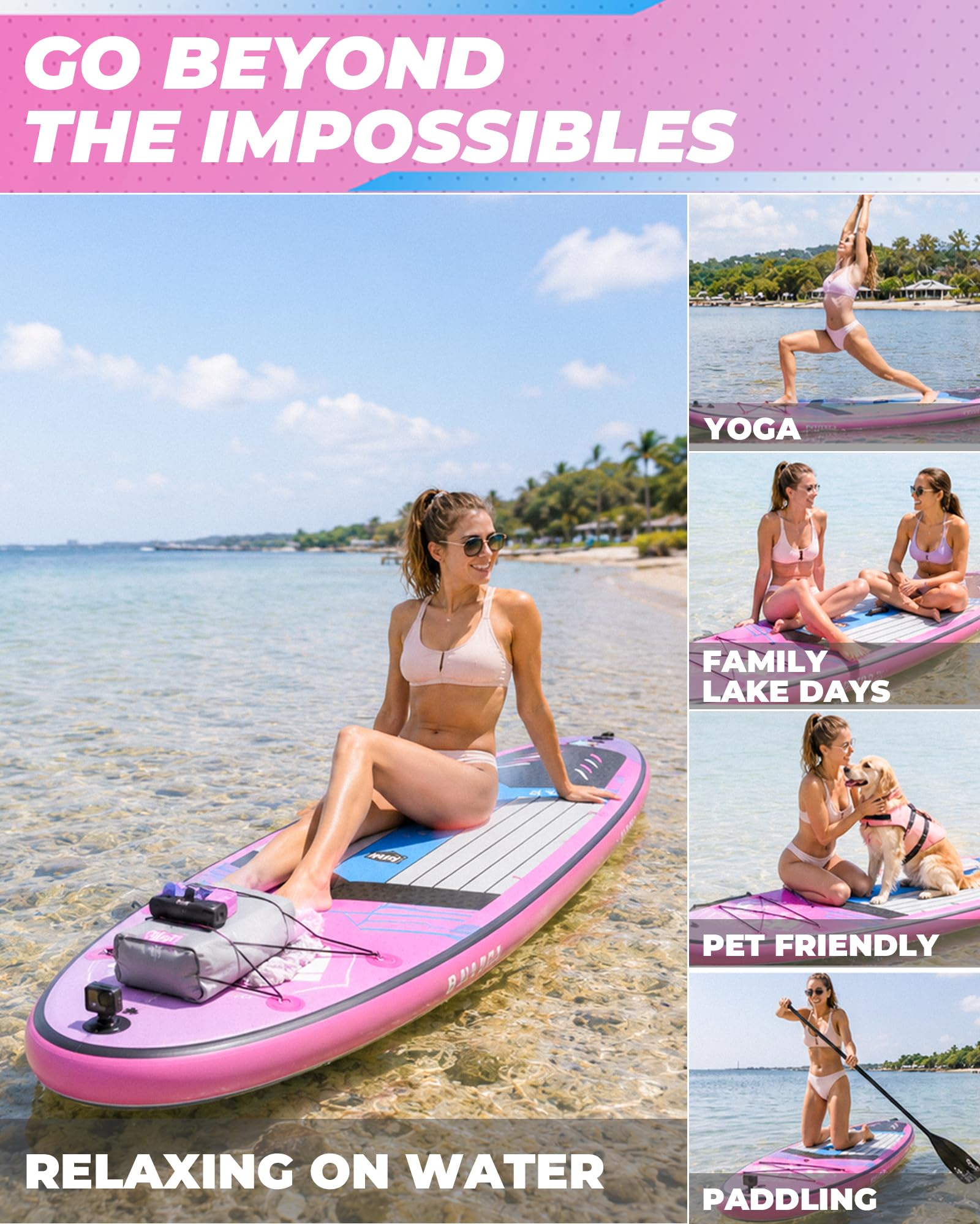 Inflatable Stand Up Paddle Board with Accessories and EVA Deck