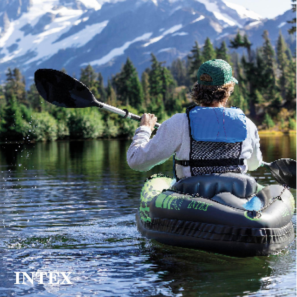 Inflatable Kayak Set with Paddles, Pump and Adjustable Backrest Seat