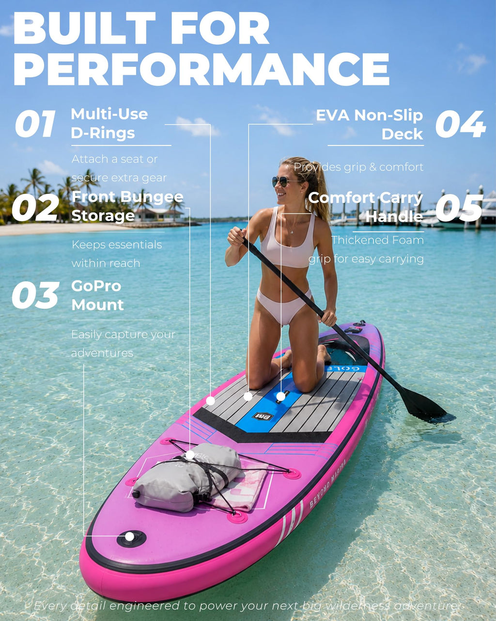 Inflatable Stand Up Paddle Board with Accessories and EVA Deck