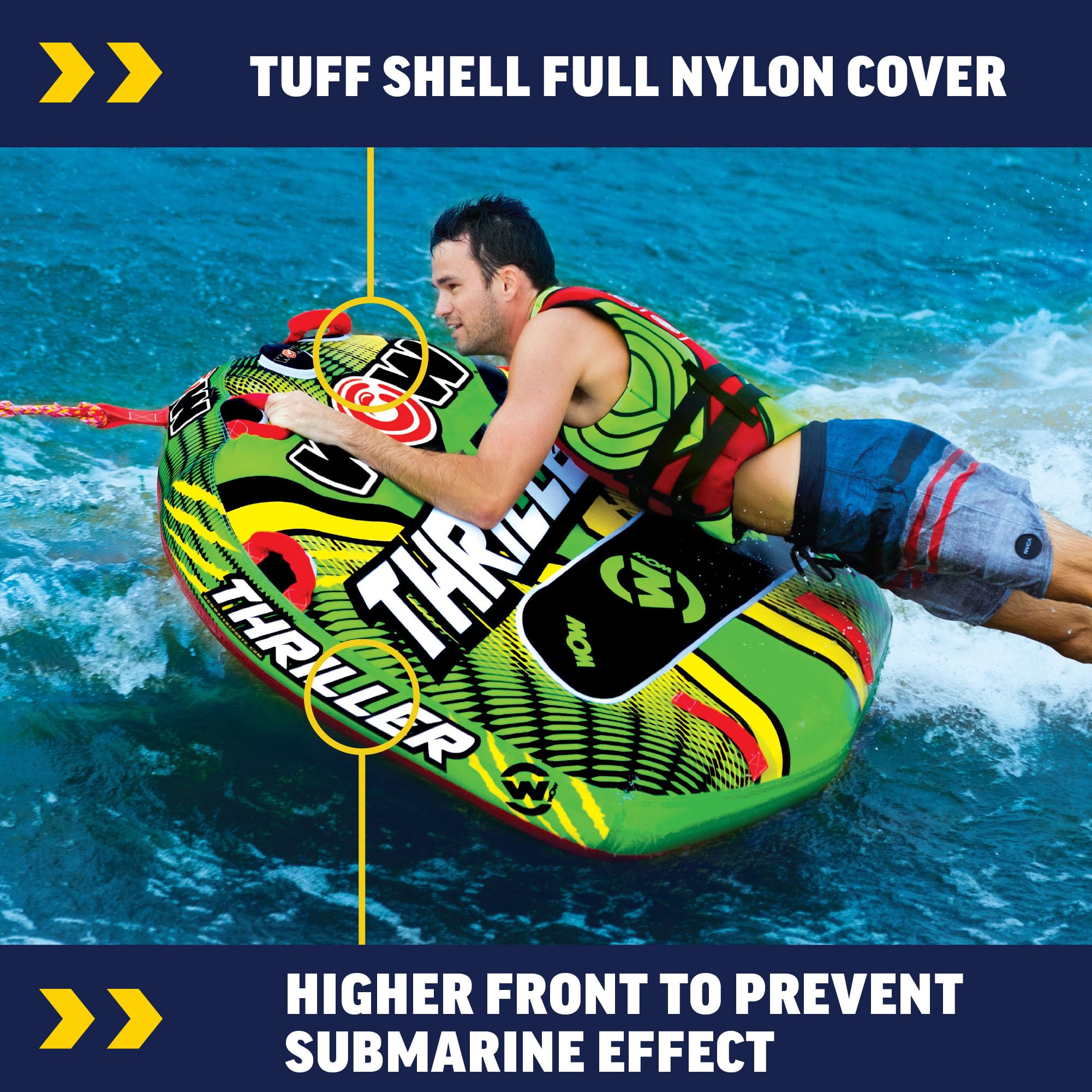 Inflatable Towable Deck Tube for Adults and Water Sports