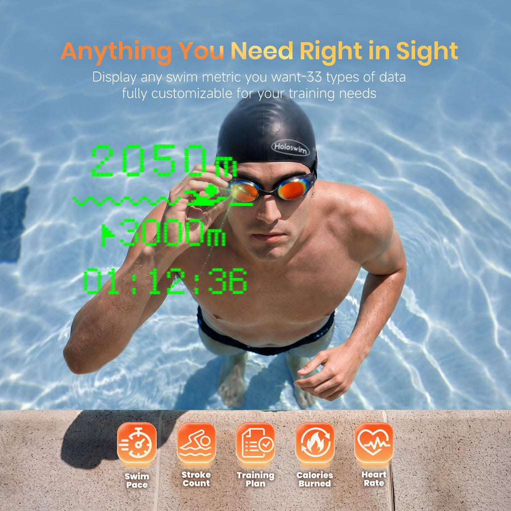 Smart AR Swim Goggles with GPS and Training Data Tracking