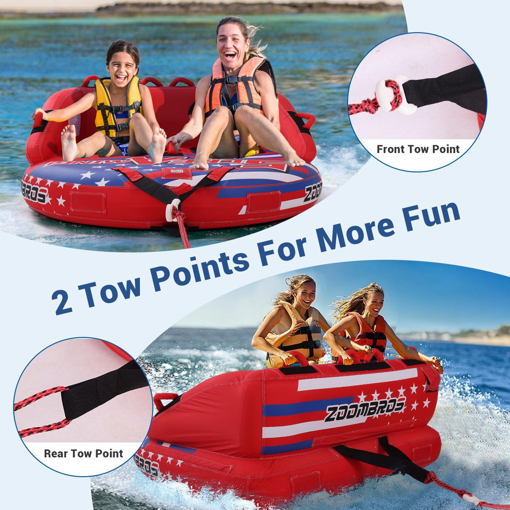 2-3 Person Towable Tube with Durable Cover for Boating