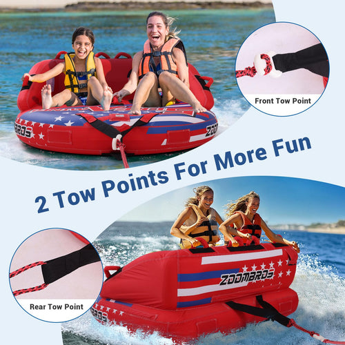 2-3 Person Towable Tube with Durable Cover for Boating