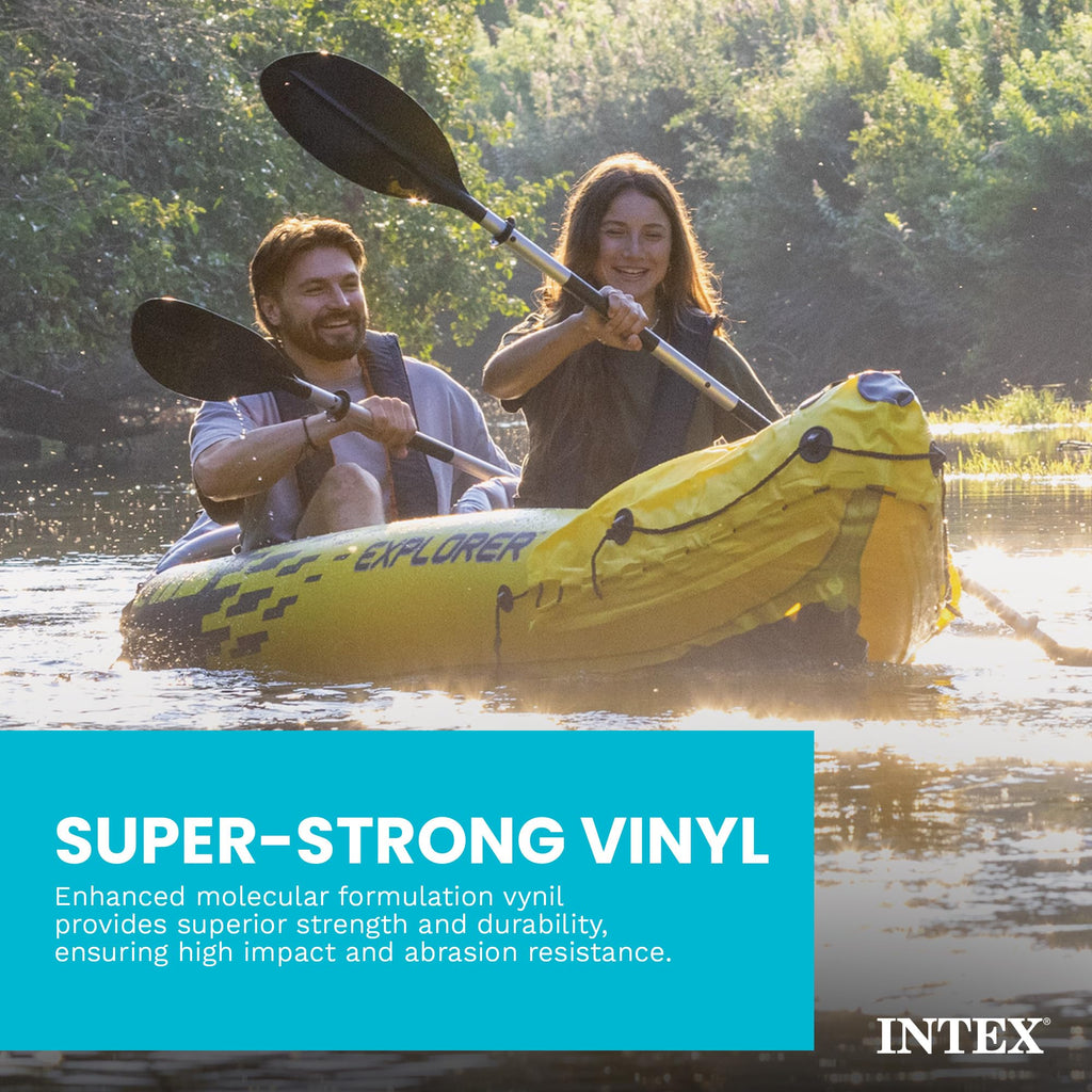 Inflatable 2 Person Kayak Set with Paddles, Pump and Backrests