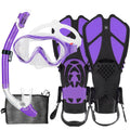 Kids Snorkel Set with Mask, Fins and Mesh Carry Bag