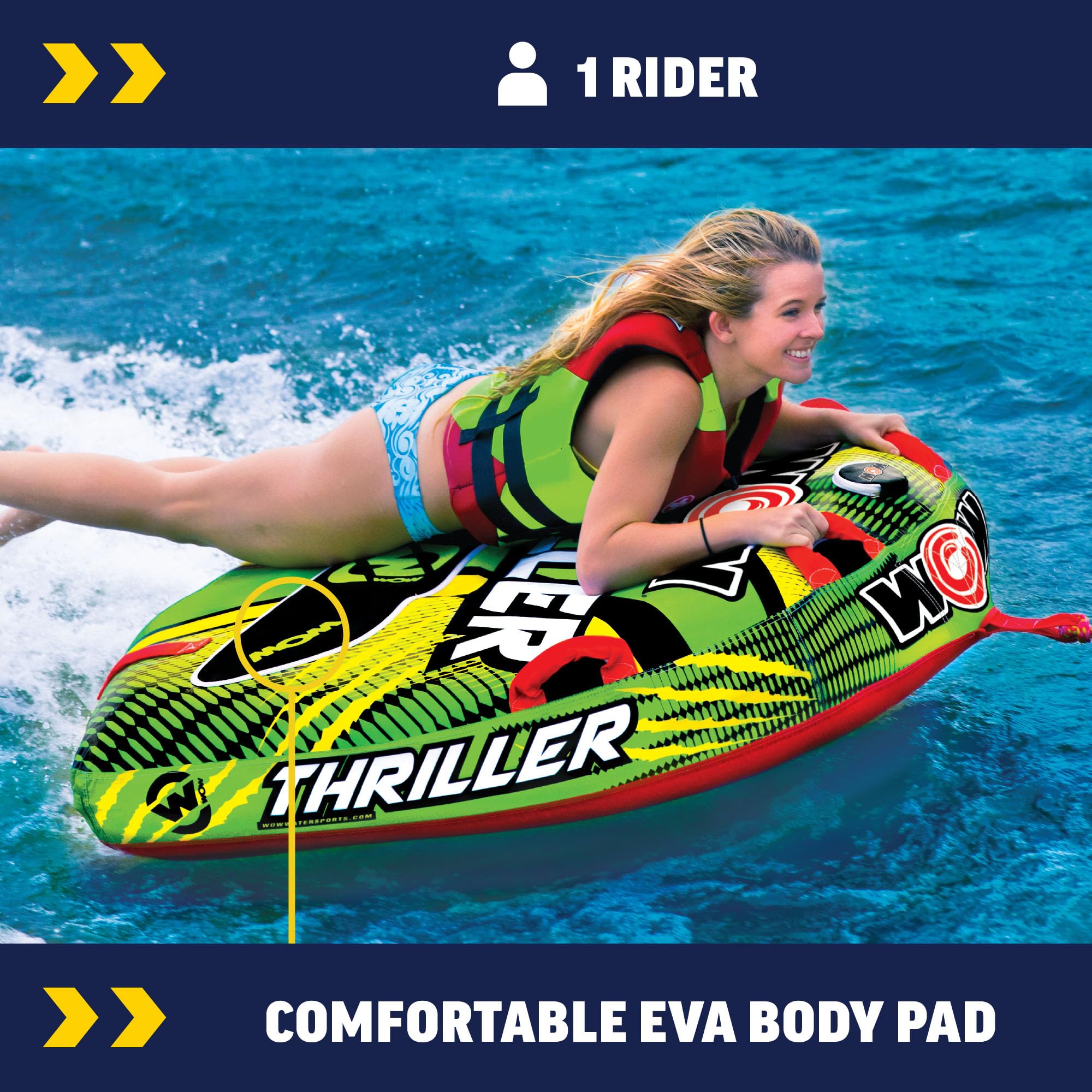 Inflatable Towable Deck Tube for Adults and Water Sports