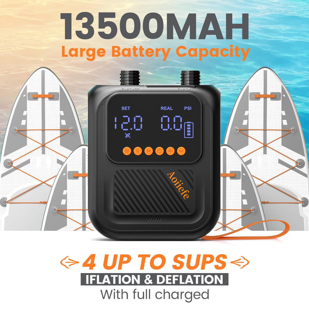 Rechargeable Electric SUP Pump with Dual Stage Inflation Function